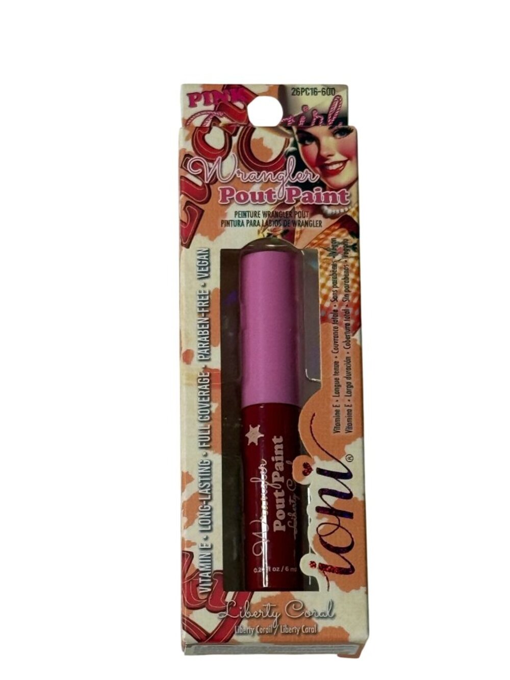 IONI Wrangler Pout Paint Liberty Coral Lip Color Vegan Pink Cowgirl Glam